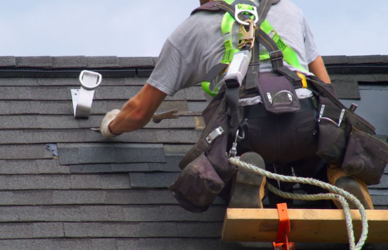 professional roofing contractor repairing a roof