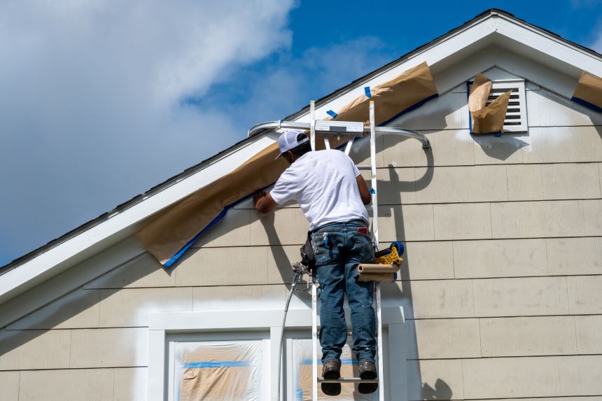 Exterior home trim painted white
