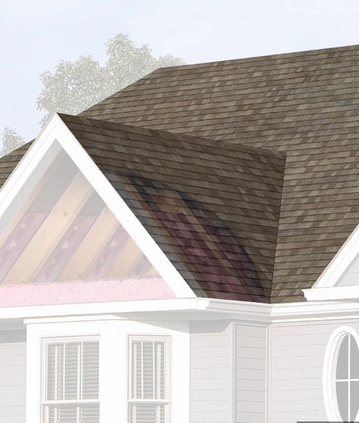 Shingles on roof diagram
